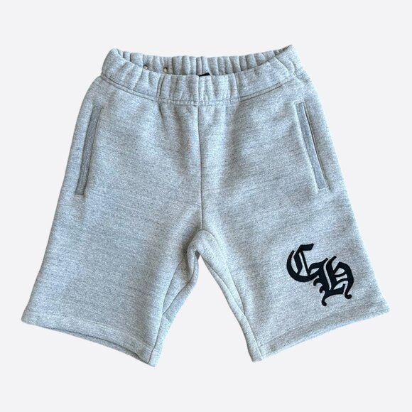 Chrome Hearts Grey & Black CH Logo Embroidered Shorts - Picture 1 of 7